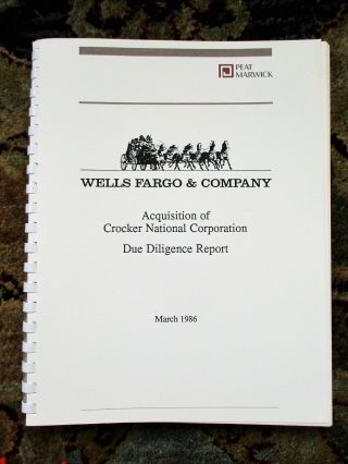 1986 Due Diligence Report For Wells Fargo 