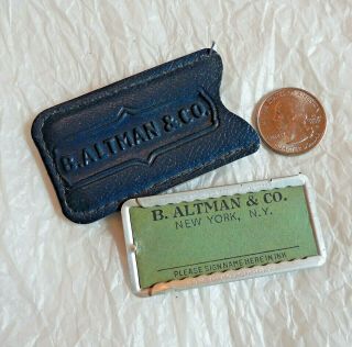 Vintage B.  Altman & Co. ,  Charga - Plate (credit Card) In Leather Case,  C.  1950