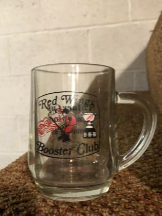 Ahl Defunct Team Mug/glass.  Adirondack Red Wings.  Calder Cup Logo