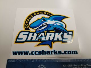 Corpus Christi Sharks Af2 Arena Football 6 " X 5 " Logo Sticker