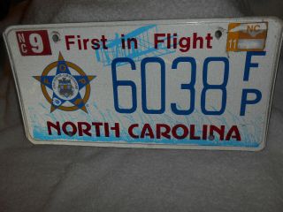 North Carolina Specialty License Plate Tag Fop Police 2011 Flat