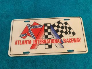 Vintage Atlanta International Raceway License Plate Nascar Racing Race Track Tag