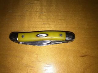 Vintage Imperial Folding Pocket Knife With Yellow Handle Made In Providence Ri