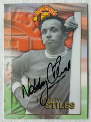 Futera 1998 Autograph Redemption Card Nobby Stiles Manchester United 095 Of 250