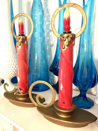 Vintage Christmas Hard Plastic Blow Mold 12 " Electric Candle Lights Halo