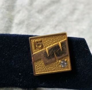Vintage Western Airlines Pilot 15 Year Service Pin Jostens 10k Gold Filled