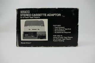 Kraco Stereo Cassette Adapter For 8 - Track Tape Players Model Kca - 7