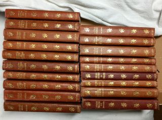 The Of Charles Dickens Leather & Gilt Complete Set Nelson C 1900