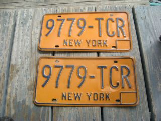 1973 73 - 1986 86 York Ny Orange License Plate Pair Set 9779 Tcr