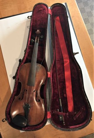 Antique Joh Bapt Schweitzer Violin 1813 Germany 1 Bow Case