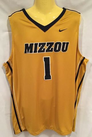U Of Missouri Men’s Basketball Nike Team Jersey Mizzou 1 Size 2XL Length,  2 3