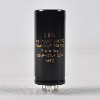 1pc Can Electrolytic Capacitor Radial 500v 100,  100uf Guitar Tube Audio Amplifier