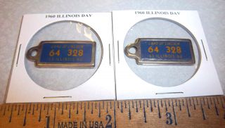 1960 Illinois 64 328 Dav Mini License Plate Keychain Disabled Am Vet