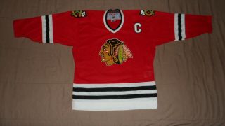 Chicago Blackhawks Red 7 Chris Chelios Ccm Youth Size L/xl Nhl Hockey Jersey