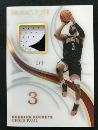 2018 - 19 Immaculate Chris Paul Jersey Numbers 2clr Game Worn Patch 1/3 Rockets Sp