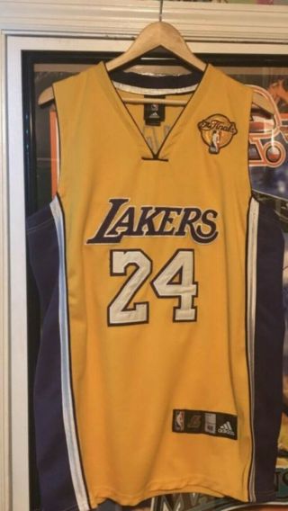 Vintage Authentic Adidas Kobe Bryant Los Angeles Lakers Nba Finals Jersey Sz 48