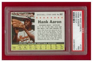 1961 Post Cereal 107 Hank Aaron Hand Cut Psa 7 Nrmt 1 Of 8 Ten Higher