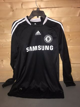 Adidas Chelsea Fc Soccer Jersey Mens Size M Long Sleeve Black Samsung Fifa