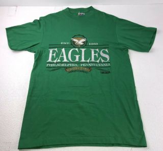Vintage 90’s Trench Philadelphia Eagles Nfl T - Shirt Jersey Size L Usa Rare