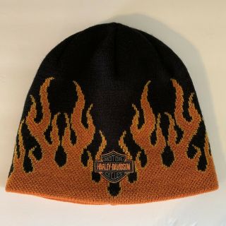 Harley Davidson Flame Black/orange Stocking Hat