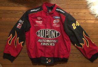 2001 Nascar Jeff Gordon Dupont Racing Jacket Flames Large Vintage Jh Design Usa