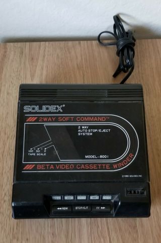 Solidex 8001 Beta Video Tape Rewinder • Cassette • Vintage •