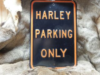 Harley Davidson Parking Sign 12 " X18 " Heavy Steel Sign