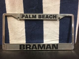 Braman Bwm License Plate Frame (palm Beach,  Florida)