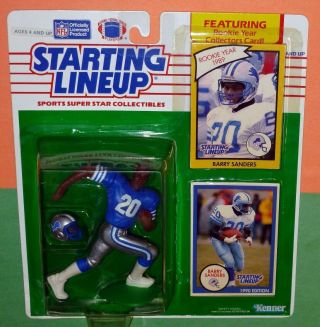 1990 Barry Sanders Detroit Lions S/h Rookie Starting Lineup & 1989 Card