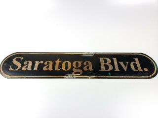 Saratoga Blvd.  Street Name Sign Authentic Vintage Retired 30 " X6 "