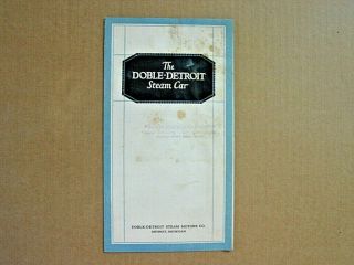 1910 - 1920s Doble - Detroit Steam Car Fold - Out Brochure