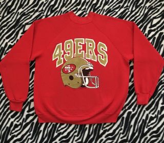Vintage 90’s Nfl San Francisco 49ers Crewnecker Sweater Size Medium Logo 7