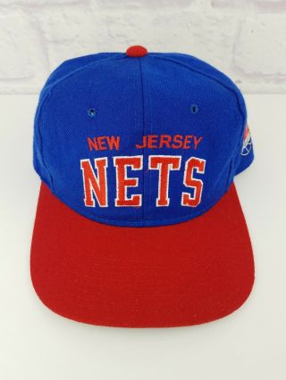 Vintage 90s Starter Arch Nba Jersey Nets Adjustable Snapback Hat Cap 1990s