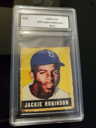 1949 Leaf Jackie Robinson 79 Brooklyn Dodgers Rookie Card -