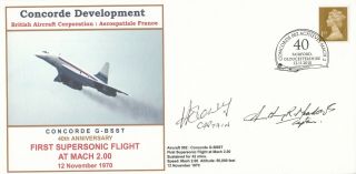 Ba Concorde G - Bsst 40th Anniv 1st Supersonic Flight Signed 2 Captains Concord