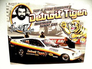1977 Chevy Monza Detroit Tiger 301 Nostalgia Funny Car Drag Racing Postcard