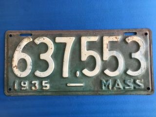 1935 Massachusetts License Plate Tag