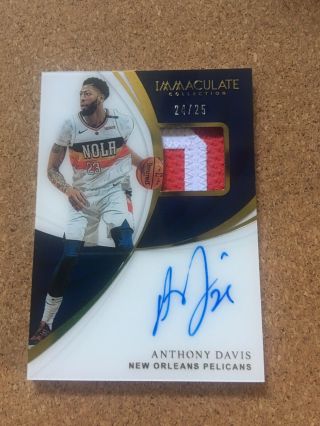 Anthony Davis 2018/19 Immaculate Patch Auto 24/25 Los Angeles Lakers