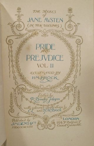 NOVELS OF JANE AUSTEN 10 Vol Set 1901 BROCK ILLUSTRATIONS Fine Bindings DENT 3