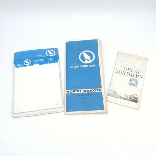 Vintage Great Northern Railway - Map,  Notepad And Ticket Sleeve - Empire Builder