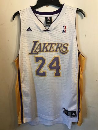 Kobe Bryant 24 Los Angeles Lakers Adidas Jersey White Men’s Large Size