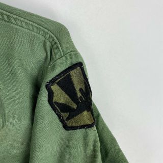 US Army Shirt Jacket Sateen OG 107 Green Vintage 60s Vietnam Era Medium 2