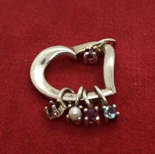 Vintage Sterling Silver Necklace 925 Pendant Heart Lenox Cz