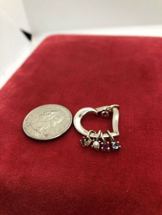 Vintage Sterling Silver Necklace 925 Pendant Heart Lenox CZ 2