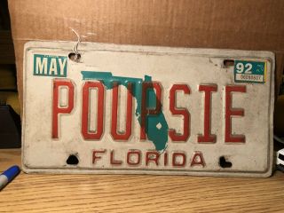 Florida Vanity License Plate “poupsie”