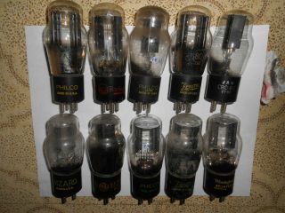 10 Type 80 St Tubes.  Philco Ribbed Plate,  Zenith,  Rca Vt - 80 Jan Crc,  Ge