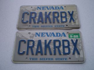 Nevada (crakrbx) License Plate Pair