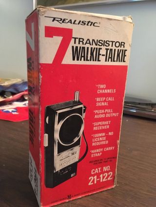 Vintage Realistic Trc - 4 Transistor Walkie Talkie