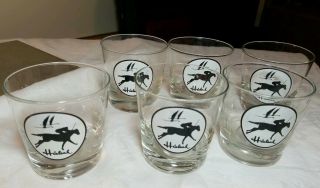 Set Of 6 Hialeah Horse Race Track Glasses Cocktail High Ball 3.  5 Inches