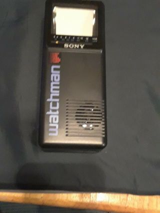 Sony Watchman Portable Pocket Crt Tv Analog Television Vhf Uhf